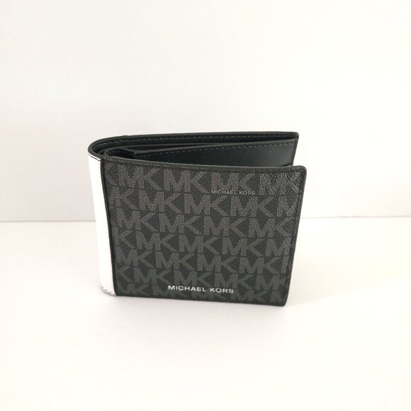 Michael Kors Cooper Billfold Passcase Wallet Bifold Bright White MK Logo - Picture 1 of 8